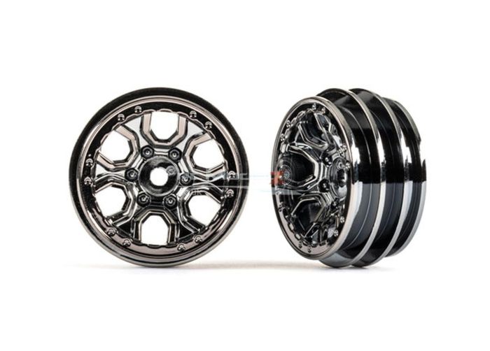 Traxxas Wheels, 1.0in (black chrome) (2pcs)