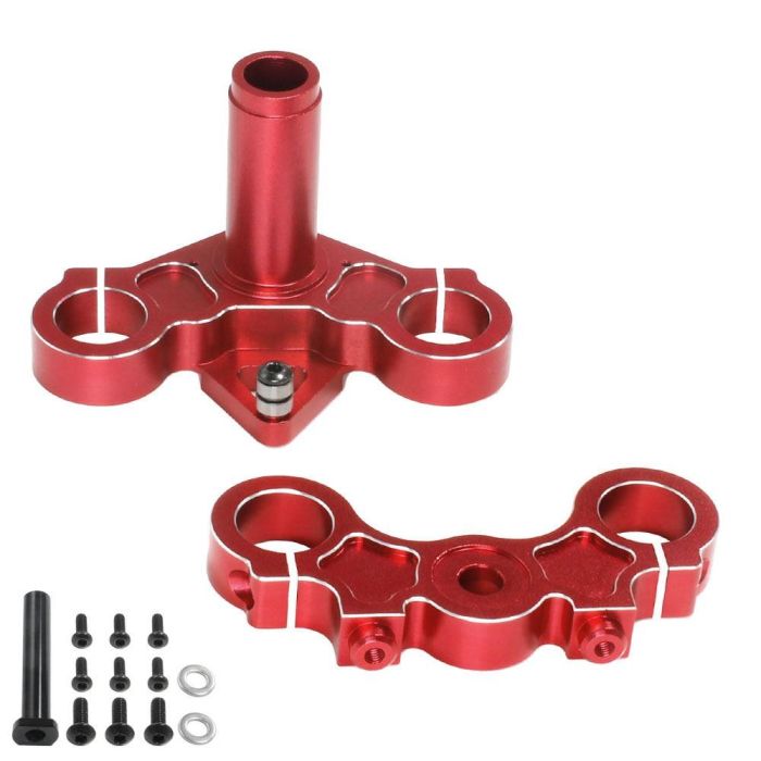 HDT CNC Alloy Triple Clamp Set Red: Promoto-MX