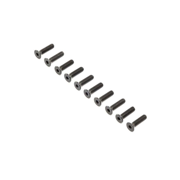 Losi Flat Head Screws, Stl, BO, M4x16mm (10)