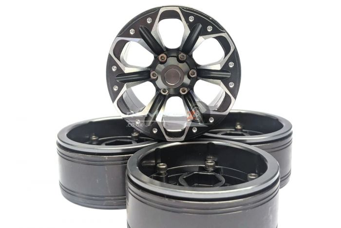 ATOP RC TRX4 1.9inch 6 Spoke Wheels w/Metal Hub Titanium