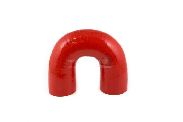 Silicone Polyester Reinforced 180 Degree Elbow Hose Red