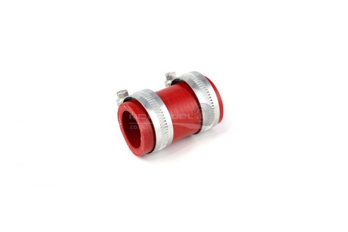Red 25mm Bore Exhaust Hose Coupling with Jubilee Style Clips