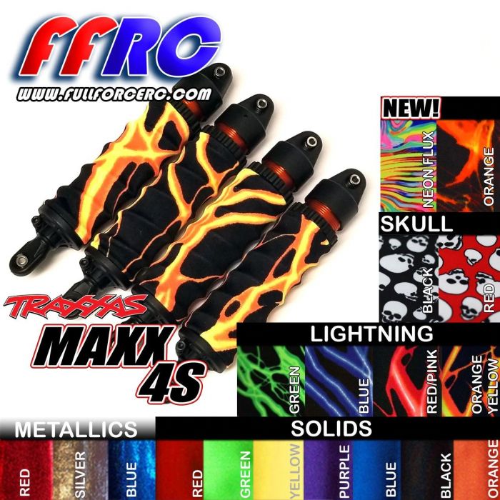FullForce RC Traxxas MAXX Shock boots (4) Lightning Green