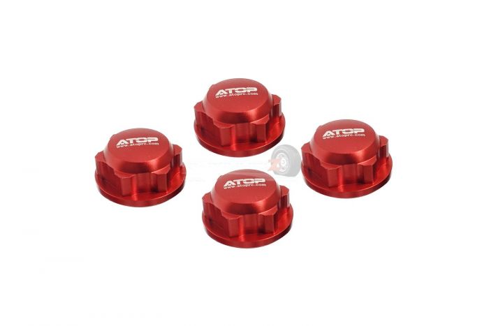 ATOP Enclosed Alloy Wheel Nuts - Red