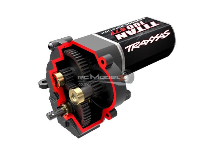 Traxxas Transmission, complete (low range (crawl) gearing) (40.3:1 reduction ratio) (includes Titan 87T motor)