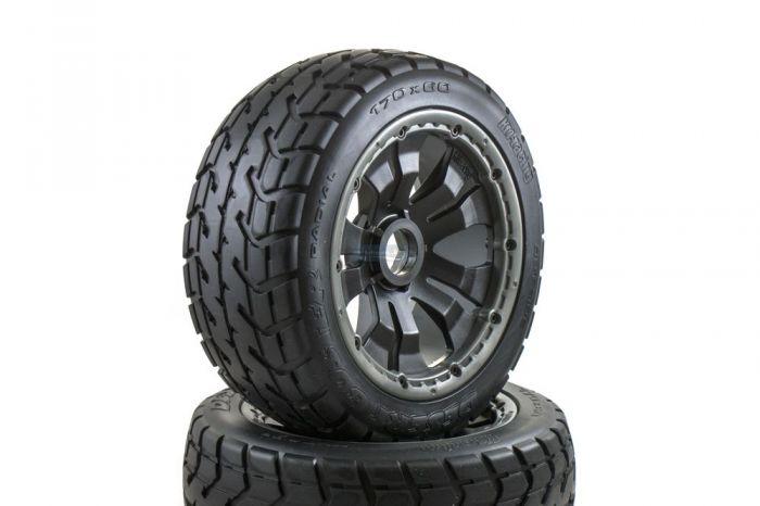 Road Tyre Buggy Wheels Black Poison Rims Front Pair